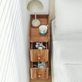 thumbnail image 6 of LEFHDA Modern Narrow Nightstands Set of 2 & Dressers Mid-century Modern Brown Wood Bedside Tables with Drawers, Open Shelf, and Wood Grain Design for Bedroom & Living Room, 6 of 10
