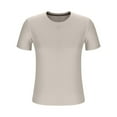 thumbnail image 6 of 2025 Plus Size Solid Shirts for Women Crew Neck Casual Summer Tees Short Sleeve Fashion Pullover Tops for Daily Home, 6 of 6