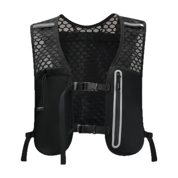 Mochila de hidratación, chaleco para correr, impermeable, transpirable, de gran capacidad para mujer Negro