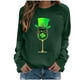 thumbnail image 1 of Ounisa St. Patrick's Day Sweatshirt for Women Clover Graphic T-Shirts Patty's Day Color Long Sleeves Tee Tops, 1 of 7