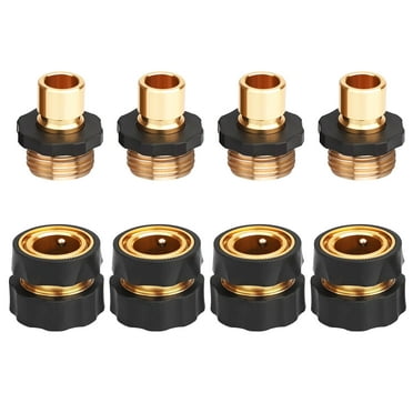 TSV Quick Release Garden Hose Connector Set, Garden Hose Quick Connect Fittings, 3/4" Male   Female