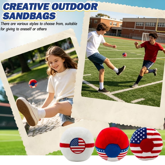 THOPBPRK Flag Themed Weighted Bean Bag Balls for Outdoor Toss Games and Patriotic Celebration Activities for Backyard Parties Parades and Family Sports Events and Festivals, 1Pcs A