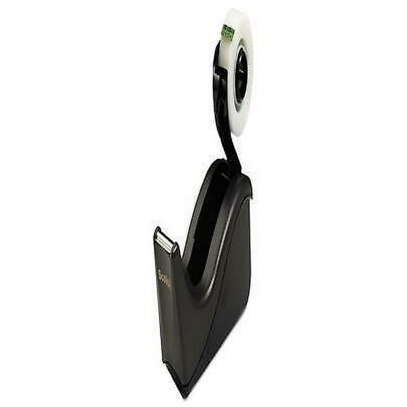 2PK MMMC60BK Value Desktop Tape Dispenser, 1" Core, Two-Tone Black