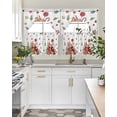 thumbnail image 4 of Christmas Gingerbread Swag Kitchen Curtains Sets for Windows 24 Inch Length, Winter Xmas Balls Candy Pine Leaf Short Window Curtain Panels Swags Valances and Tiers 3 Piece Set for Cafe/Dining Room, 4 of 5