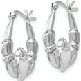 thumbnail image 2 of Sterling Silver Polished Claddagh Hinged Hoop Earrings (22.5x17.09), 2 of 5