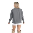 thumbnail image 2 of Women's Gameday Couture  Gray New York Jets French Terry V-Neck Pullover Sweatshirt, 2 of 7