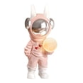 thumbnail image 3 of Figura de astronauta de resina, estatua, luz nocturna, decoración de suelo, regulable, creativa. Rosado, 3 of 9