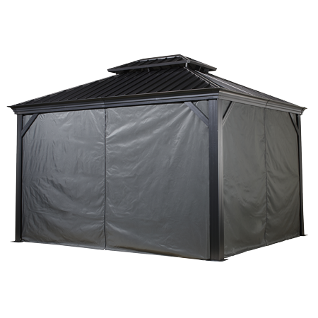 Curtains for Monaco/Messina/Mykonos 10 x 10 ft Grey - Gazebo Not Included