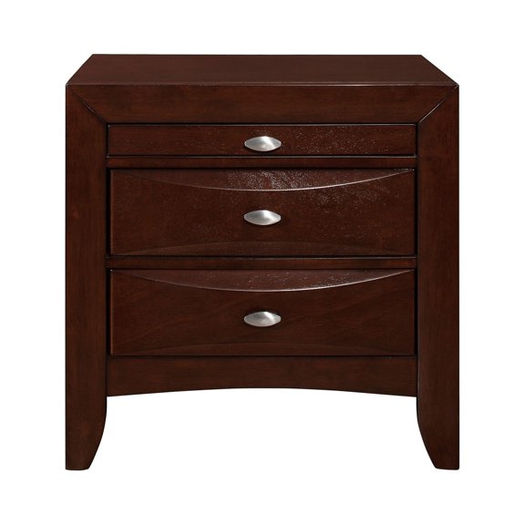 New Merlot Nightstand with 2 Chambered Drawer