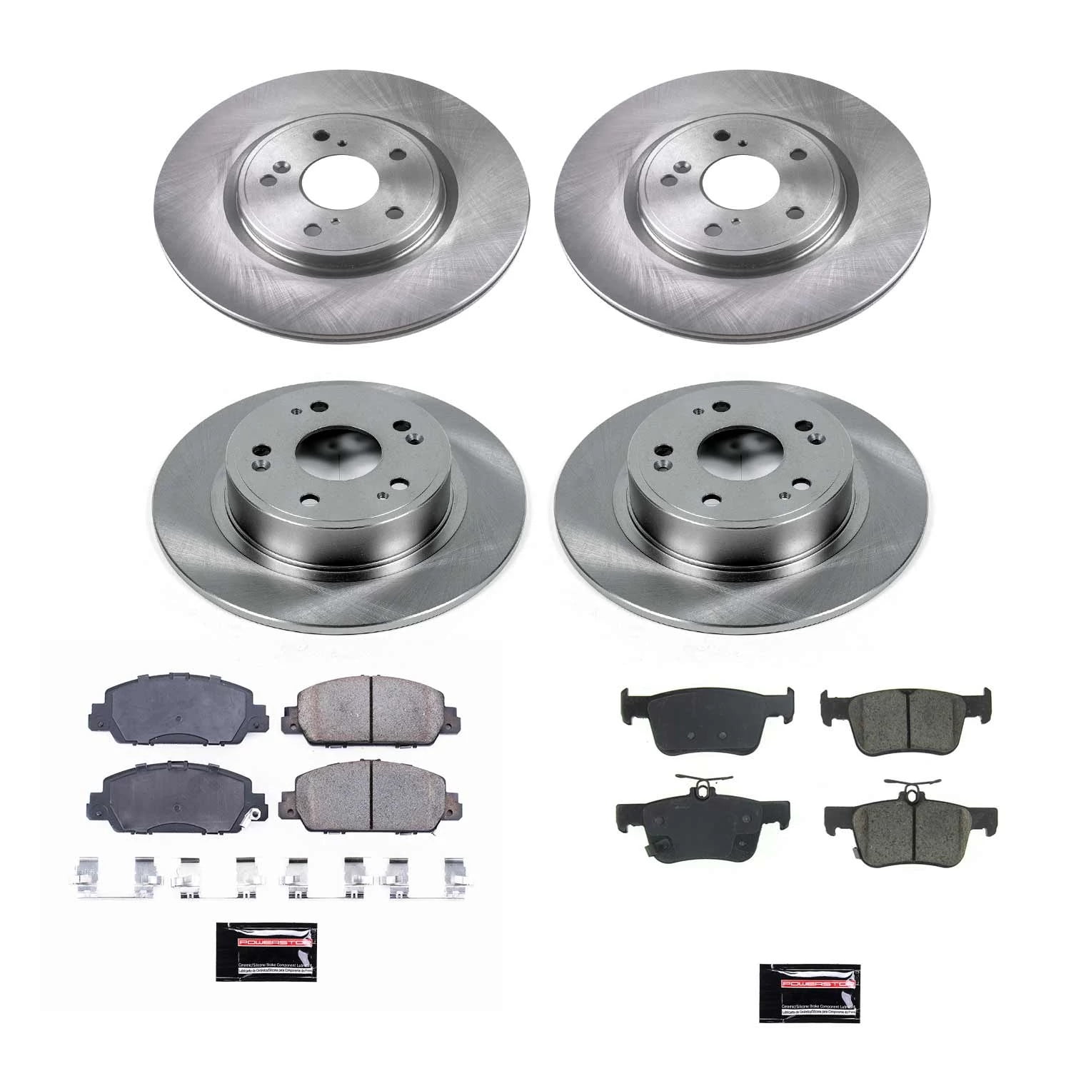 PowerStop Front and Rear Stock Replacement Brake Pad and Rotor Kit Fits: HONDA Select Models KOE8166