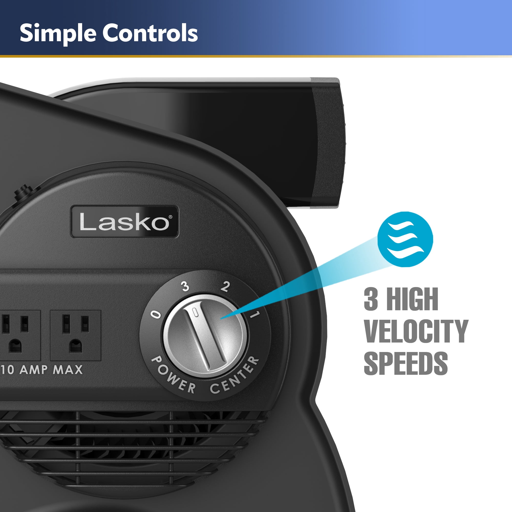 Lasko 12 Pivoting Pro High Velocity Utility Blower Fan with 3 Speeds,  U12104, Gray - Walmart.com