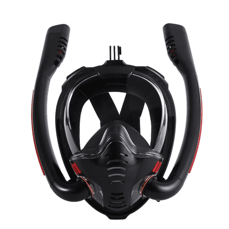 Double Tube Snorkeling Mask Breath Separation Anti-Fog Mirror Independent Exhaust Valve