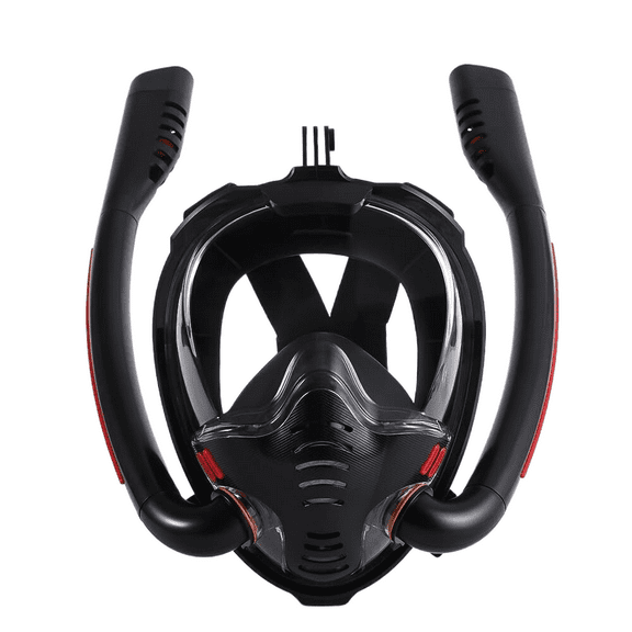 Double Tube Snorkeling Mask Breath Separation Anti-Fog Mirror Independent Exhaust Valve