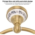 thumbnail image 5 of Towel Ring, Wall Mounted Brass Bathroom Hand Towel Ring with Blue and White Porcelain Decal Antique Towel Hanger Brass Towel Rack for Bathroom Vintage Home Decor, 5 of 5