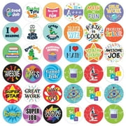 Distinctivs Grading Teacher Reward Stickers for Kids - Multi-Color - Solid - 1,080 Labels Pack