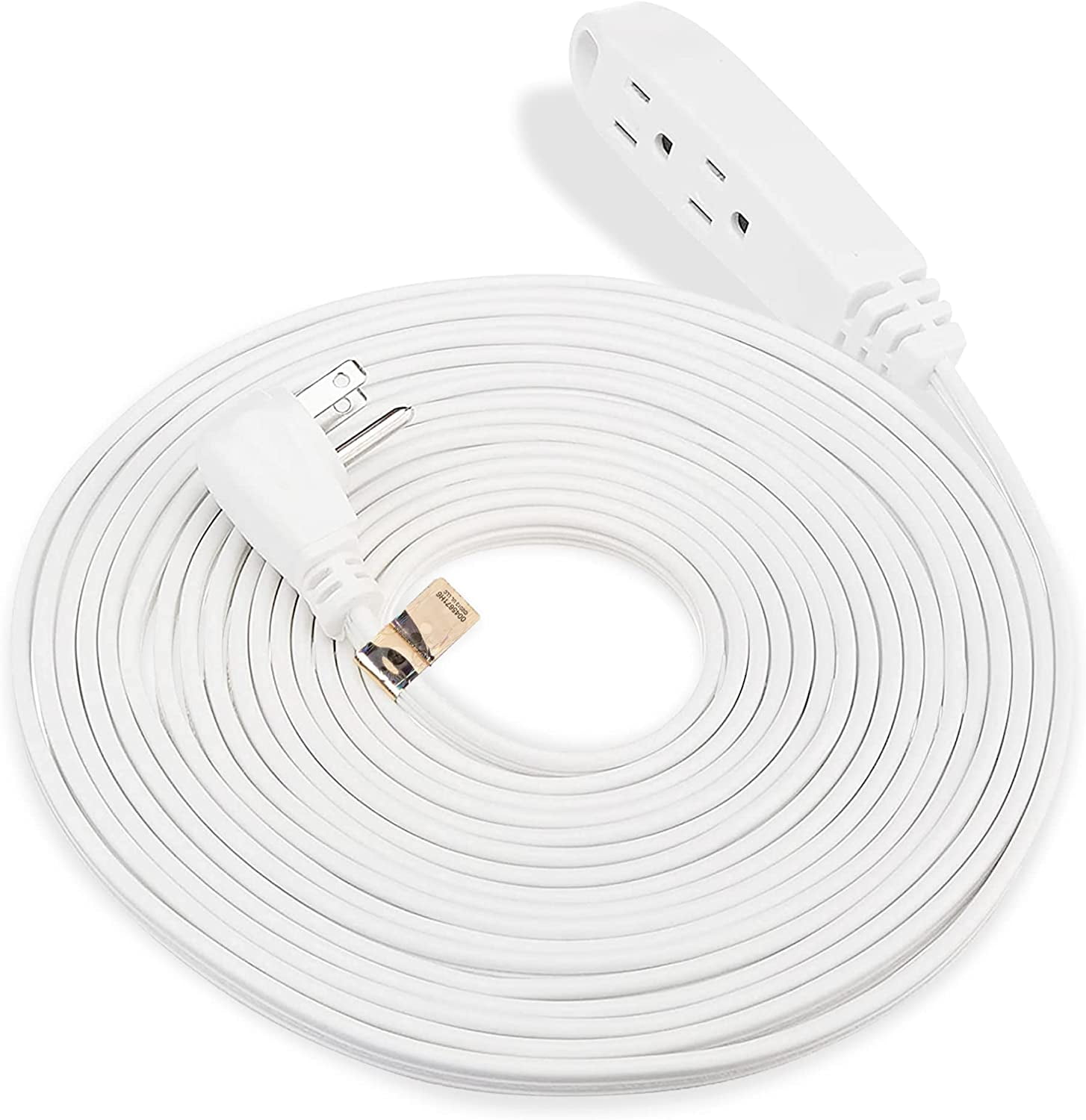 ClearMax 3 Prong Outlet Extension Cord Heavy Duty, Flat Head, 13 Amps