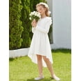 thumbnail image 5 of Arshiner Girls Dresses Ruffle Long Sleeve High Low Flowy Swing Casual Party Dresses with Pockets, 5 of 6