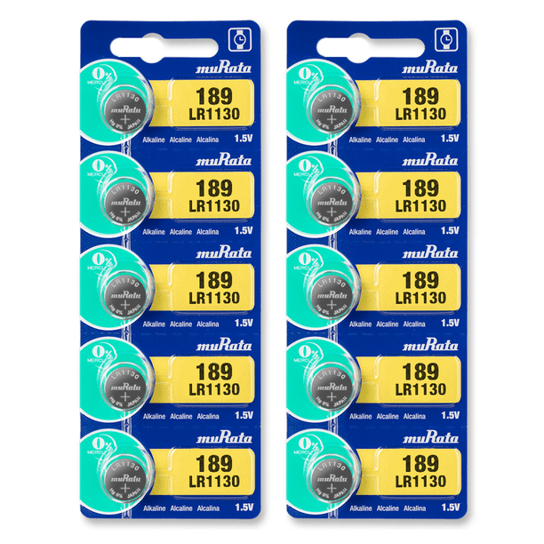 Murata LR1130 Battery 1.55V Alkaline Button Cell (10 Batteries