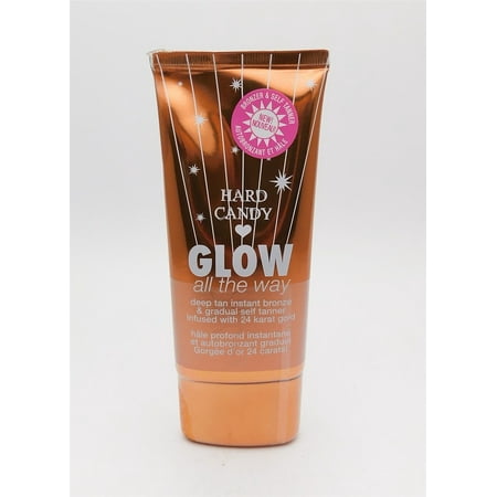 Hard Candy Glow All The Way Deep Tan Instant Bronze & Gradual Self Tanner 2.7 Oz.