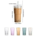 thumbnail image 4 of Iodue Tumbler with Straw Glass Cups With Drinking Tube And Lids 1Pcs 20oz Glass Cups Drinking Jar Clear Iced Coffee Cups Vintage Ripple Glassware For Water Coffee Tea Clear, 4 of 10