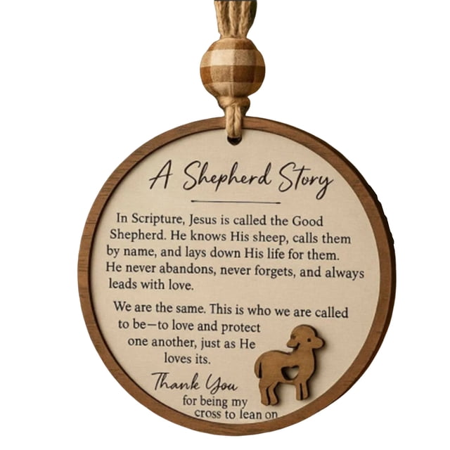 B Christmas Ornament Good Shepherd Pendant Decoration Holiday Hanging Decor For Tree Home Festive Decorations Religious Theme Ornament Gift For Family Friends