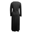 thumbnail image 5 of IROINNID Maxi Dress for Women Fall Winter Casual Loose Solid Color Long Sleeve V-Neck Long Dress,Black, 5 of 6