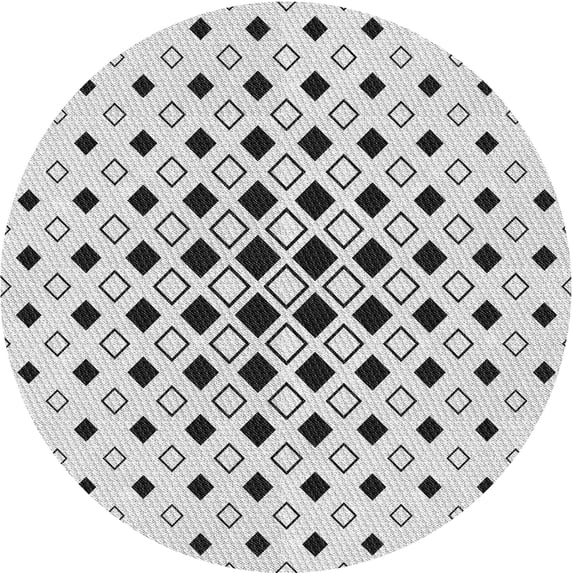 Ahgly Company Indoor Round Patterned Gray Area Rugs, 4' Round