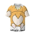thumbnail image 5 of Picia Prince Corgi Dog Men's Linen Shirts Short Sleeve Cuban Beach Shirts Casual Shirts Button Down Shirt for Men Beach Summer Wedding Shirt-Small, 5 of 7
