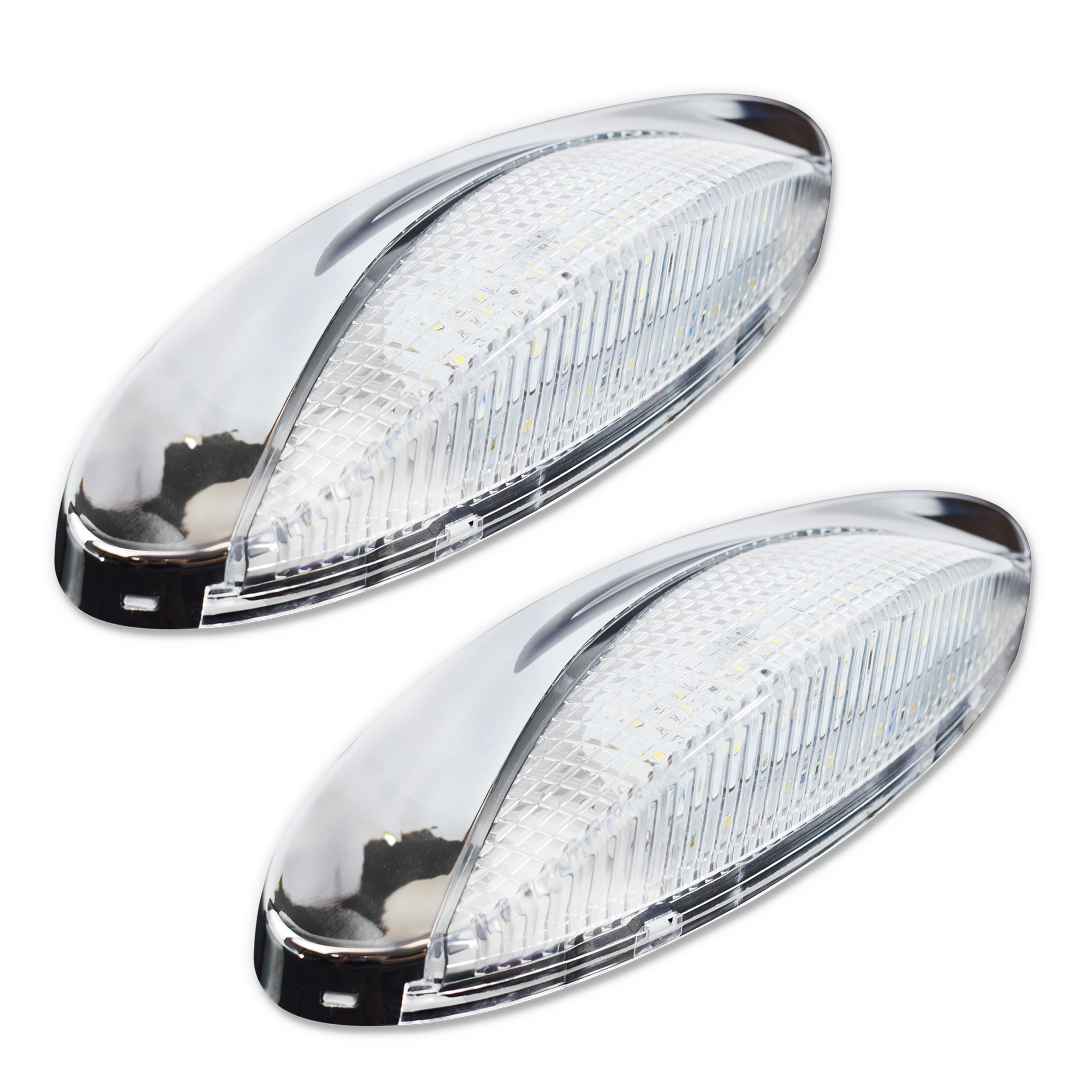 Leisure LED2RV Chrome Euro Exterior Porch Utility Light clear lens