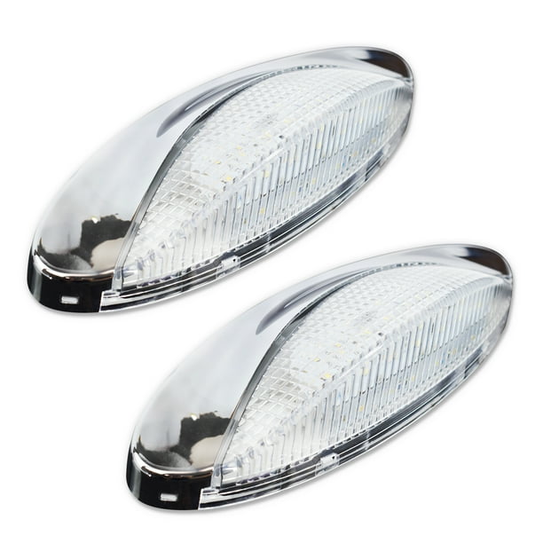 Leisure LED2RV Chrome Euro Exterior Porch Utility Light clear lens