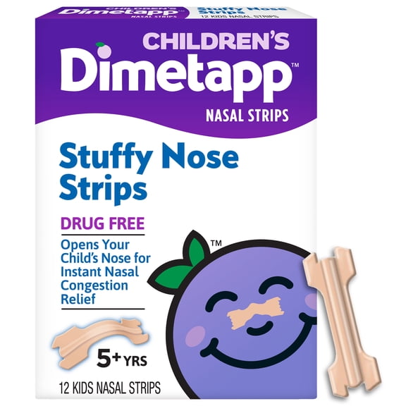 Children’s Dimetapp Stuffy Nose Strips, Instant Nasal Congestion Relief, 12 Strips