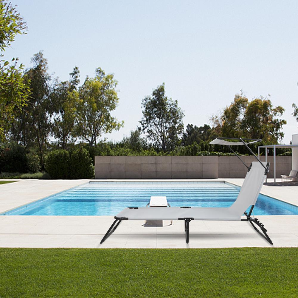 SalonMore Folding Chaise Lounge Chair Bed Adjustable Patio Beach with