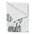 thumbnail image 2 of Saying Soft Flannel Fleece Throw Blanket, Meet Me Under the Mistletoe Christmas Themed Modern Phrase Floral, Cozy Plush for Indoor and Outdoor Use, 50" x 70", Charcoal Grey Vermilion, by Ambesonne, 2 of 5
