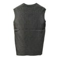 thumbnail image 3 of MAWCLOS Mens Sweaters Sleeveless Pullover Cable Knit Sweater Vest Knitwear Work V Neck Jumper Tops Dark Gray M, 3 of 4