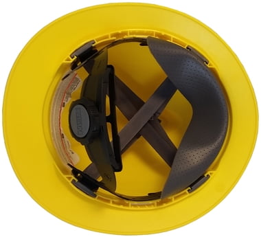 MSA Advance Full Brim Vented Hard Hats with 4 Point Ratchet Suspensions Yellow