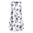 thumbnail image 4 of WTOBBY Women's Casual Fashion Breathable V-Neck Vest with Pockets Floral Holiday Dress, Summer Lightweight Design for Comfort, Perfect for Beach and Outdoor Fun,Sky Blue 2XL, 4 of 5