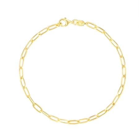 Brilliance Fine Jewelry Paperclip Bracelet for Charms in 14Kt Gold Plated Sterling Silver