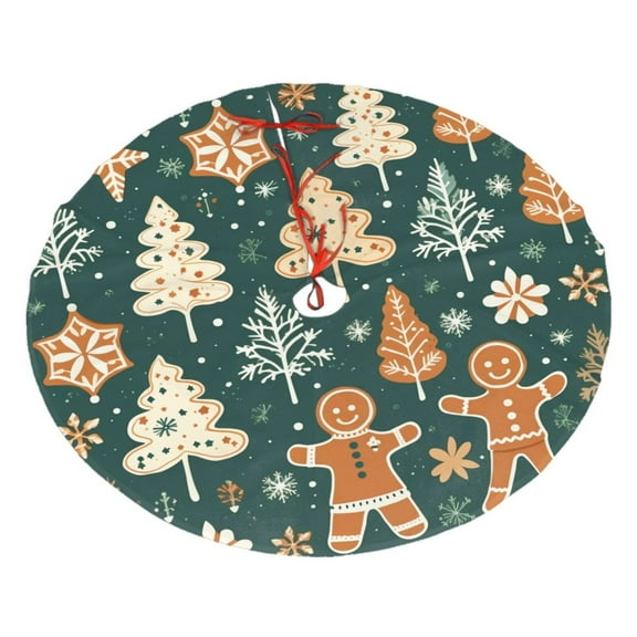 Christmas Tree Skirt 30" Ginger Christmas Tree (6) Xmas Tree Skirts Mat for New Year Holiday Christmas Party Decorations