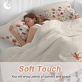 thumbnail image 4 of 3 Piece Pink Orange Teal Spring Floral Duvet Cover Set Queen Size,Microfiber Comforter/Quilt Cover with Corner Ties and 2 Pillowcases,Watercolor Botanical Summer Flowers Bedding with Zipper Closure, 4 of 8