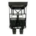 thumbnail image 3 of Tcbosik Collapsible Wagon with Canopy and 7" All-Terrain Wheels, Portable & Foldable Utility Cart with Mosquito Net, Wagon Cart with Rear Bag and Cup Holders for Camping, Shopping, Black, 3 of 10