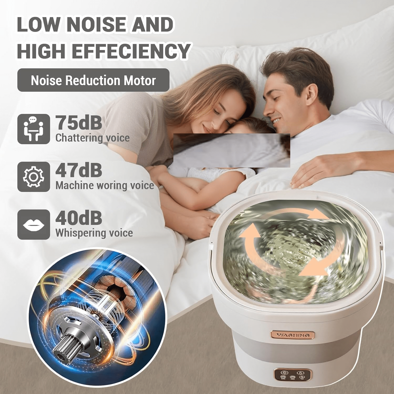 Portable Washing Machine,12L Upgraded Mini Washing Machine for Underwear, Baby Clothes Socks and Small Items,Foldable Washer Cleaning for Apartments, Dorm,RV