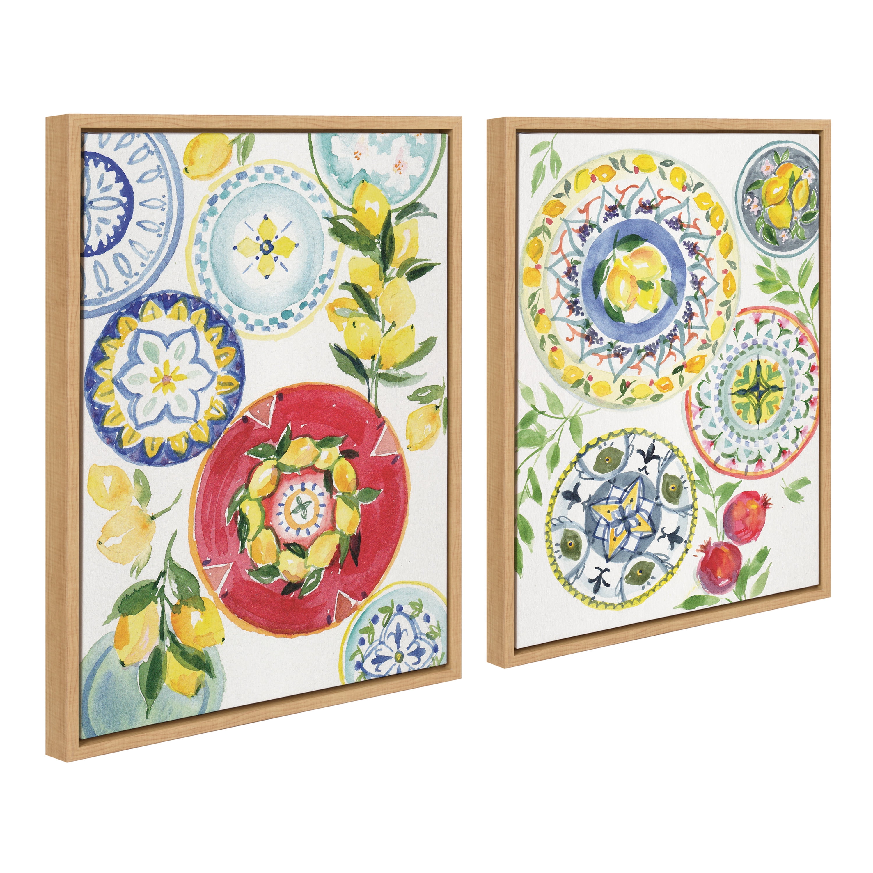 Kate and Laurel Cuisines Framed Canvas Art Print, 18" x 24", Set of 2, by Patricia Shaw