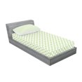thumbnail image 2 of Ambesonne Retro Fitted Sheet & Pillow Sham Set, Big Little Squares Tile, Twin, Lime Green White, 2 of 2