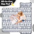 thumbnail image 4 of Geometric Stripe White Pattern Teens Toddler Nap Mat with Pillow, Sleeping Mat Bag for Preschool Daycare 50"x20", 4 of 6