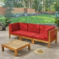 thumbnail image 2 of GDF Studio Keith Outdoor Acacia Wood Sofa and Coffee Table Set, Red and Teak, 2 of 13