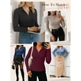 thumbnail image 6 of Anygrew Womens Sweater Long Sleeve Knit 2025 Fall Quarter Zip Fitted Business Casual Work Warm Pullover Tops, 6 of 9
