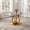 69" Dining Table, variant on 69" Rectangular Dining Table, 0.39" Tempered Glass Top, Flower-Shaped Stainless Steel Base, Modern Elegant Style for Kitchen or Living Room