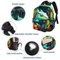 thumbnail image 3 of Chameleon Large Capacity Backpack with Adjustable Shoulder Strap, Printed Design, Lightweight , Shoulder Backpack Book Bag, Small Backpack Purses for Teens, 3 of 6