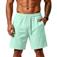 thumbnail image 2 of HKYNLAG Men's Baggy Sweat Shorts Cotton Fleece Athletic Shorts Casual Workout Gym Lounge Shorts for Mens with Pockets Mint Green 2XL, 2 of 8