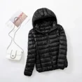 thumbnail image 3 of Chaqueta de plumón de pato para mujer, abrigo corto ajustado con capucha, color blanco cálido, talla grande 5XL, 6XL, 7XL, otoño e invierno, 2023, 3 of 5